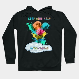 Head In The Clouds colorful giraffe Hoodie